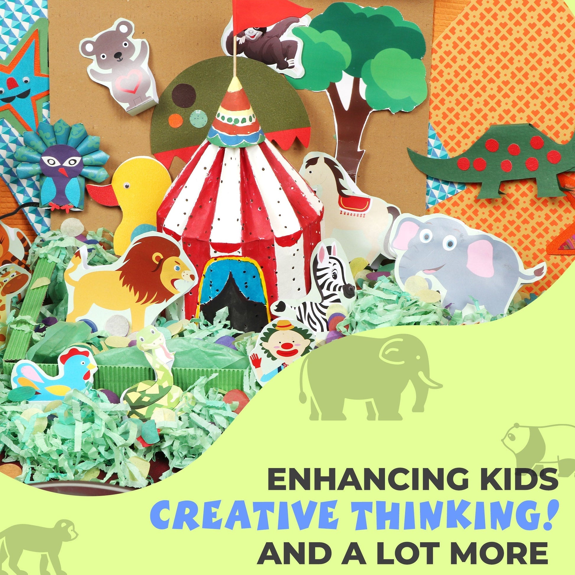 DIY make Your  own  Circus with Light- all in 1  bumper craft kit with all materials and accessories to make your own circus world, with circus, bulb, wire and accessories