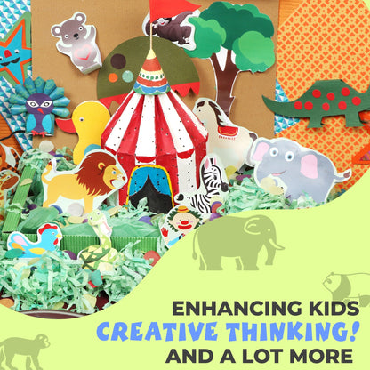 DIY make Your  own  Circus with Light- all in 1  bumper craft kit with all materials and accessories to make your own circus world, with circus, bulb, wire and accessories