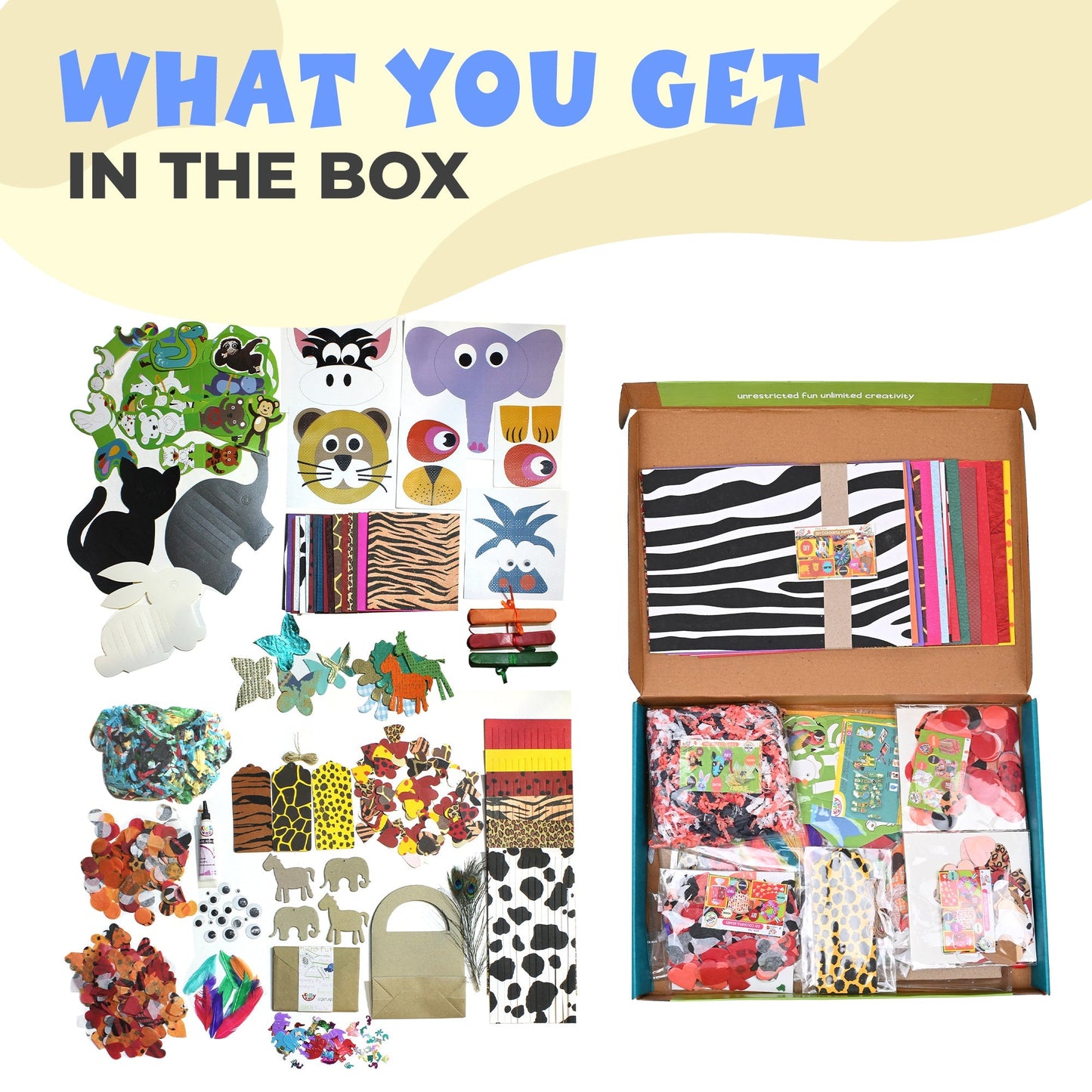 DIY SAFARI CRAFTING PACK- ALL IN ONE BUMPER KIT WITH OVER 300 PCS FOR CREATIVE CRAFTS