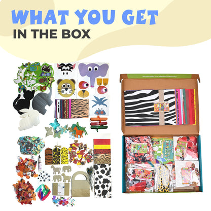 DIY SAFARI CRAFTING PACK- ALL IN ONE BUMPER KIT WITH OVER 300 PCS FOR CREATIVE CRAFTS
