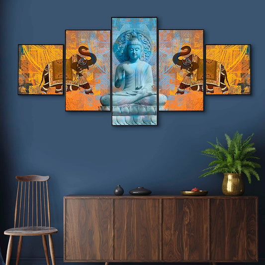 Set Of Five Framed Digital Wall Painting