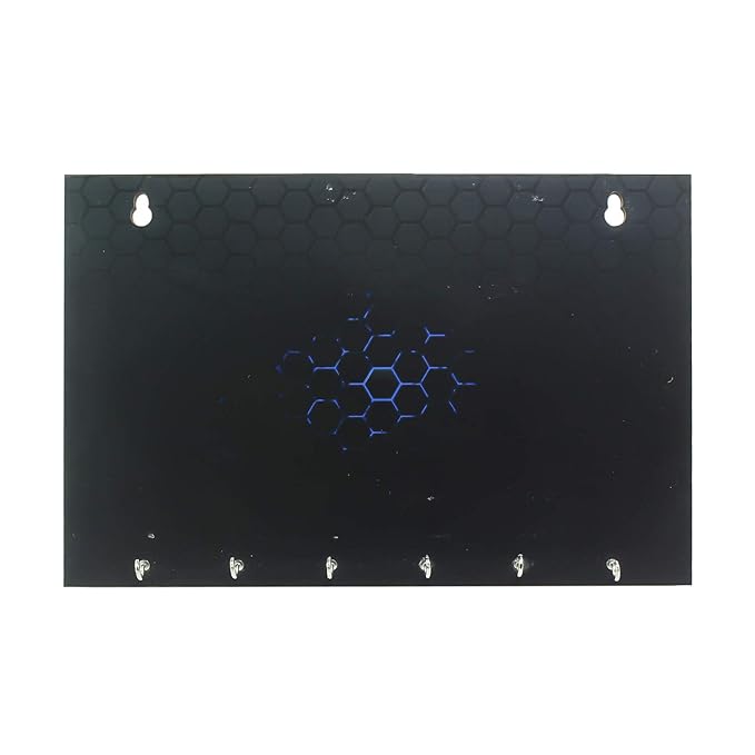 Ecraftindia Abstract Theme Wooden Key Holder With 6 Hooks