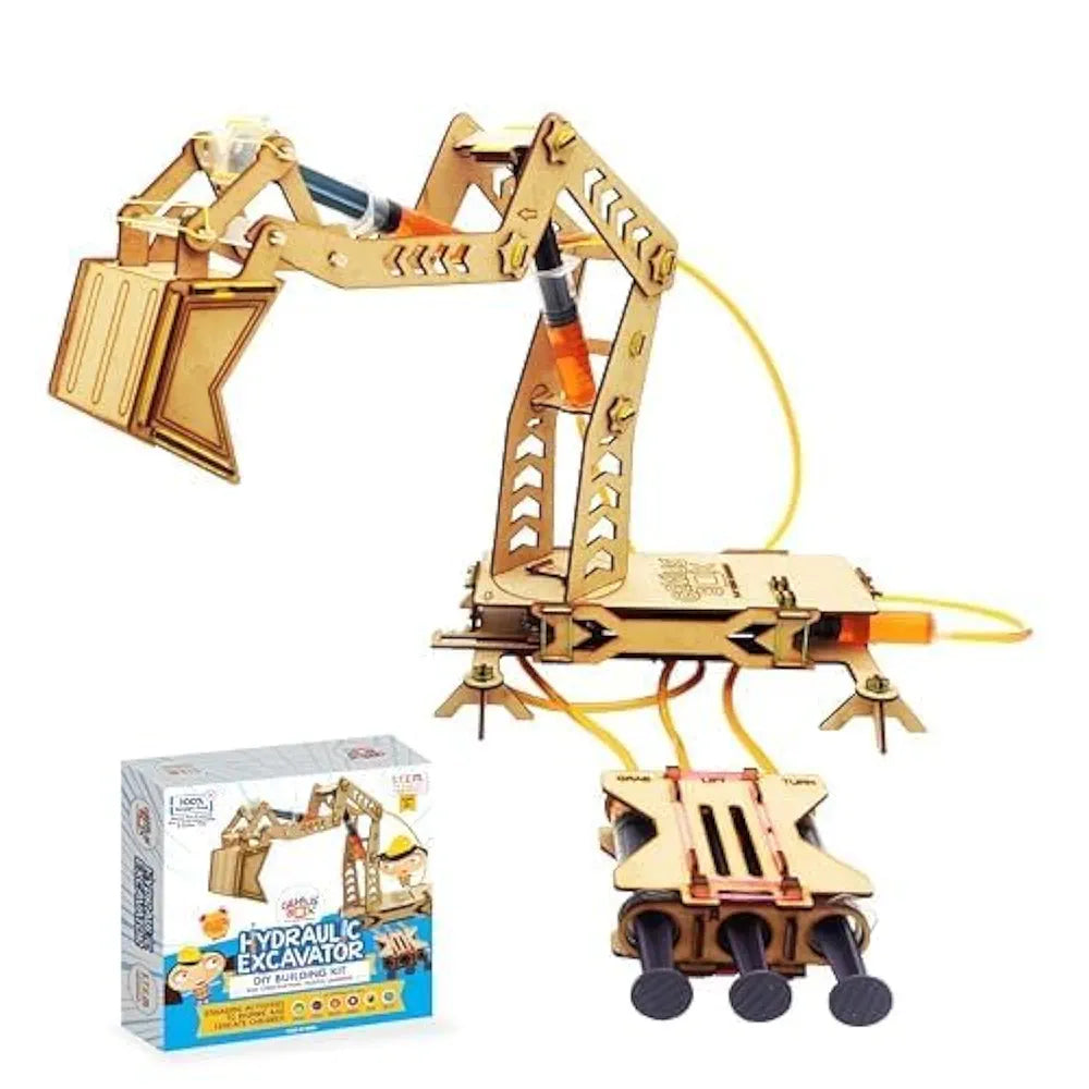 Genius Box Hydraulic Excavator DIY Science Kit for 8+ Year Age, STEM Toy, Learning Kit, Educational and Construction Kit
