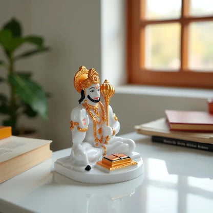 Unovate Lord Hanuman Idol White for Car Dashboard