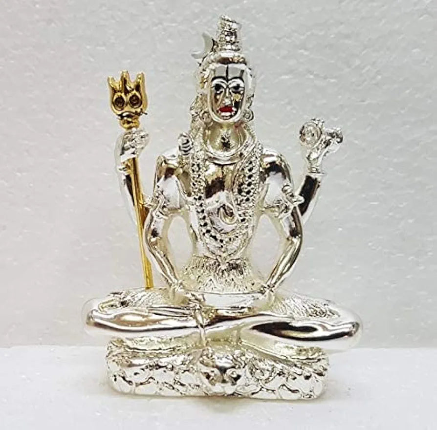 Gold Art India Lord Shiva 999 Silver Plated Idol