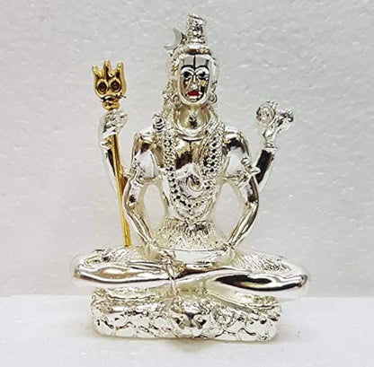 Gold Art India Lord Shiva 999 Silver Plated Idol
