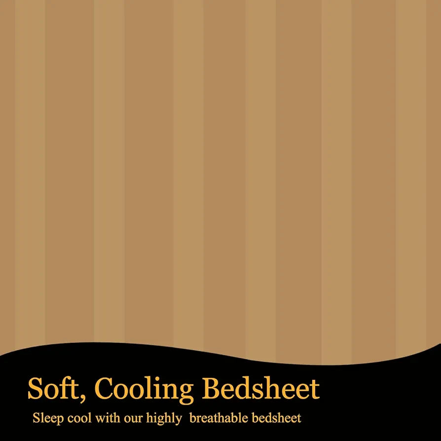 Fresh From Loom Breathable Queen Size Flat Solid Bedsheets Hotel & Home Double Bedsheet Set With 2 Pillow Covers 144 TC
