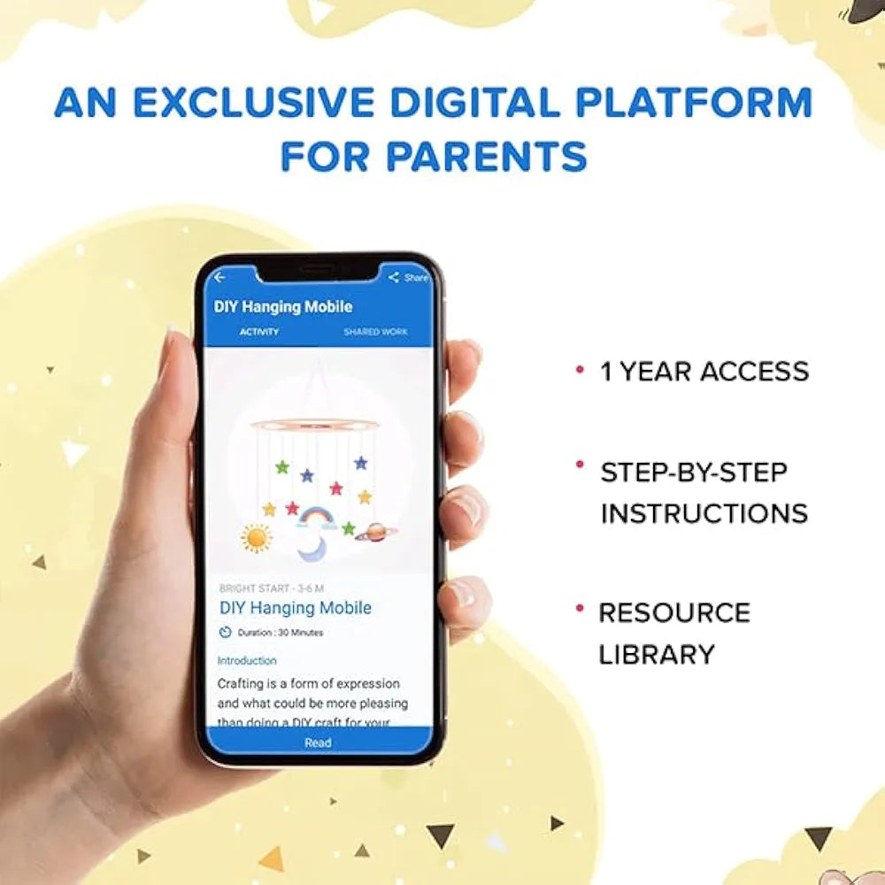 ClassMonitor Learning Educational Kit with Free Mobile App,Preschool Home-Learning Kit,Comes with 40+ Flash Cards,20 Milestone Cards,DIY Hanging Mobile,Shape