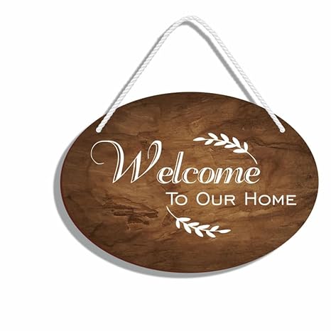 Blue Finch Welcome To Our Wall Hanging Decor Wooden Sign For Front Door Decor or Living Room Decor