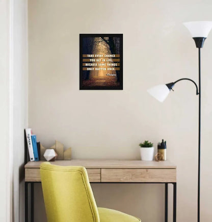 ArtX Motivational Inspirational Quotes Take Every Chance Framed Wall Art Painting