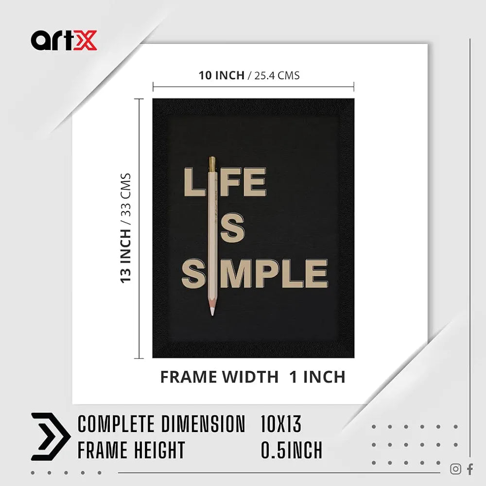 ArtX Paper Motivational Quotes Simple Life Wall Frame Art Painting