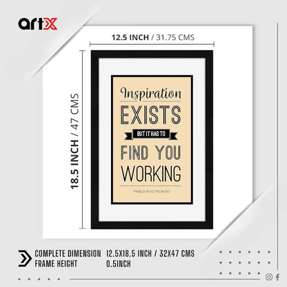 ArtX Paper Inspiration Exists Motivational Quote Framed Wall Art Painting