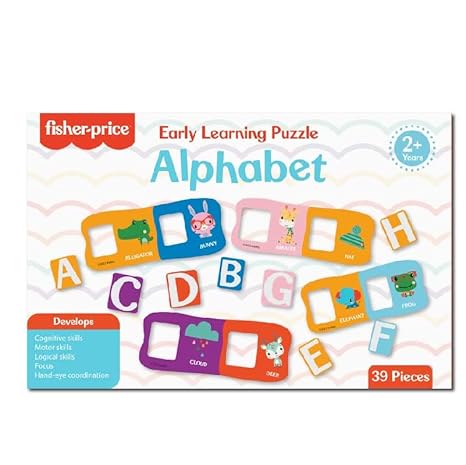 Fisher Price Early Learning Alphabets Puzzles 39 Pieces Alphabet Matching Puzzles for Kids Children Age 2+ Years & Above