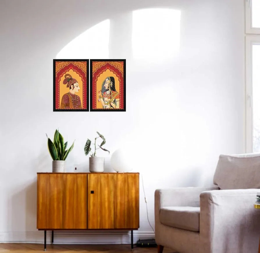 ArtX Traditional Bani Thani and Banna Painting Multicolor Indian Set of 2