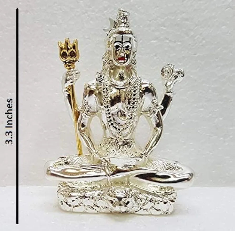Gold Art India Lord Shiva 999 Silver Plated Idol