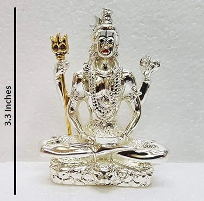 Gold Art India Lord Shiva 999 Silver Plated Idol