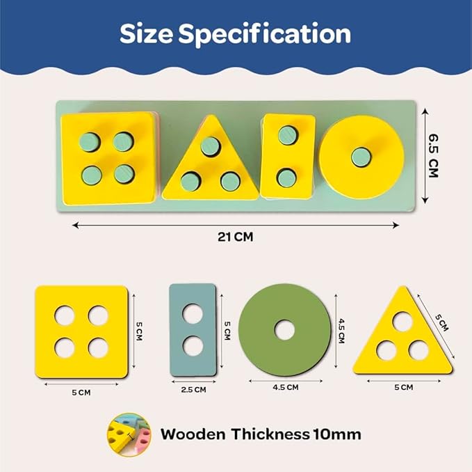 Mini Leaves Wooden Blocks Shapes Board Blocks Sorting and Stacking Montessori Education Geometric Colour Recognition Toys