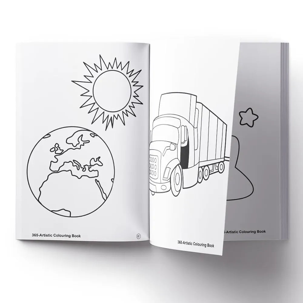 365 Artistic Colouring Book for Kids | Jumbo Colouring & Activity Book with 368 Pages | Fun Gift for Boys & Girls Ages 3+ | Improves Creativity, Focus & Fine Motor Skills | By Majestic Book Club
