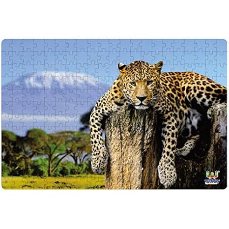 Webby Leopard Sitting On A Tree Jigsaw Puzzle for Kid 252 Pieces