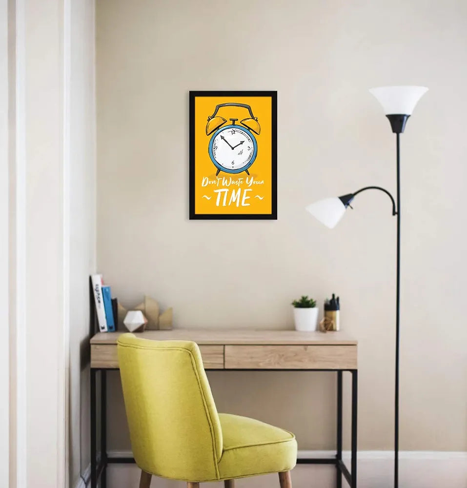 ArtX Paper Motivational Quote Don't Waste Your Time Wall Frame Art Painting