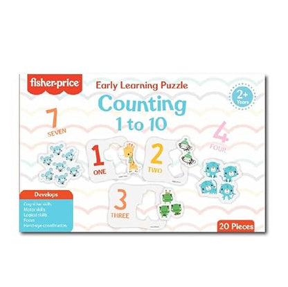 Fisher-Price 20 Pieces Early Learning Self-Correcting Number & Learn to Count Puzzle Counting 1 to 10 for Kids