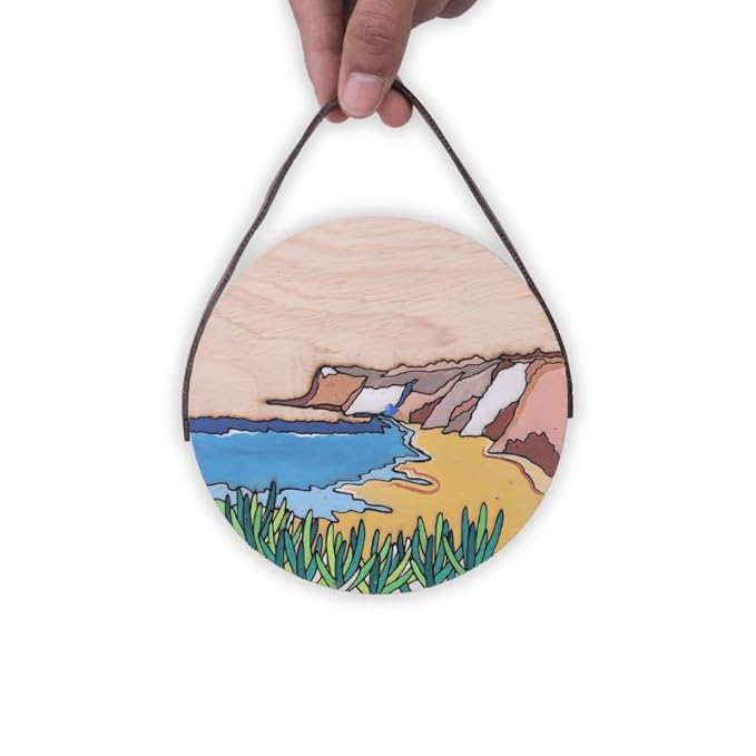 Hobby India Diy Cliffs by the Sea Pine-wood Nature Kits for Art & Crafts Painting Kit for Adults | Hanging Decorations