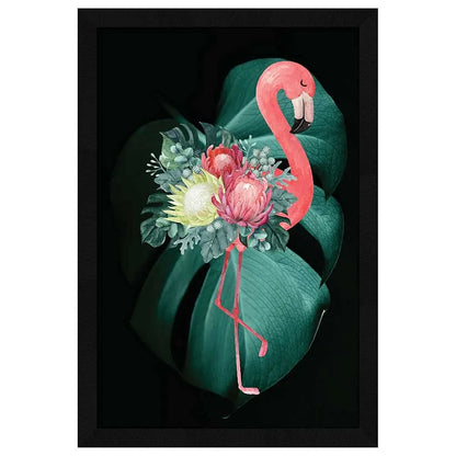 ArtX Paper Flamingo Bird Wall Art Painting Multicolor Bird