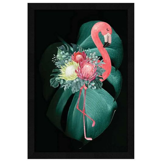 ArtX Paper Flamingo Bird Wall Art Painting Multicolor Bird