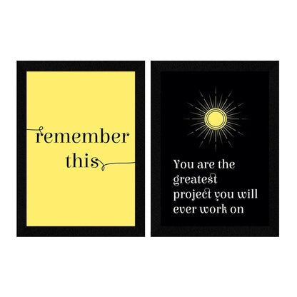 ArtX Paper Self Love Remember Motivational QuotesAXDD00117-MOT Wall Frames Set of 2