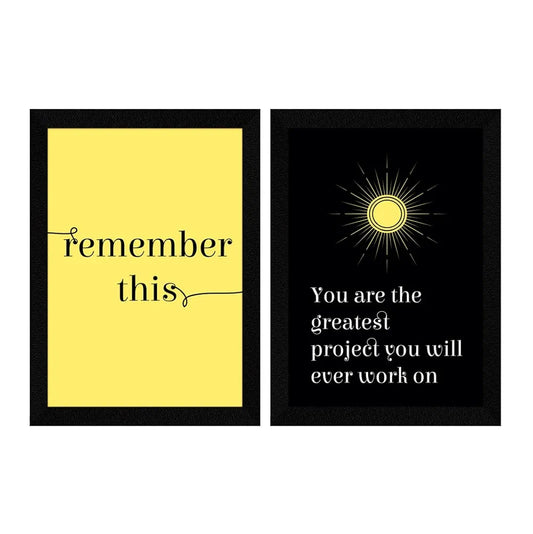 ArtX Paper Self Love Remember Motivational QuotesAXDD00117-MOT Wall Frames Set of 2