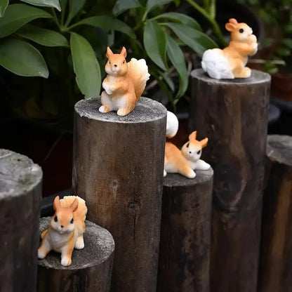 Satyam Kraft Resin 1 Set  Squirrel Miniature Figurines Showpiece