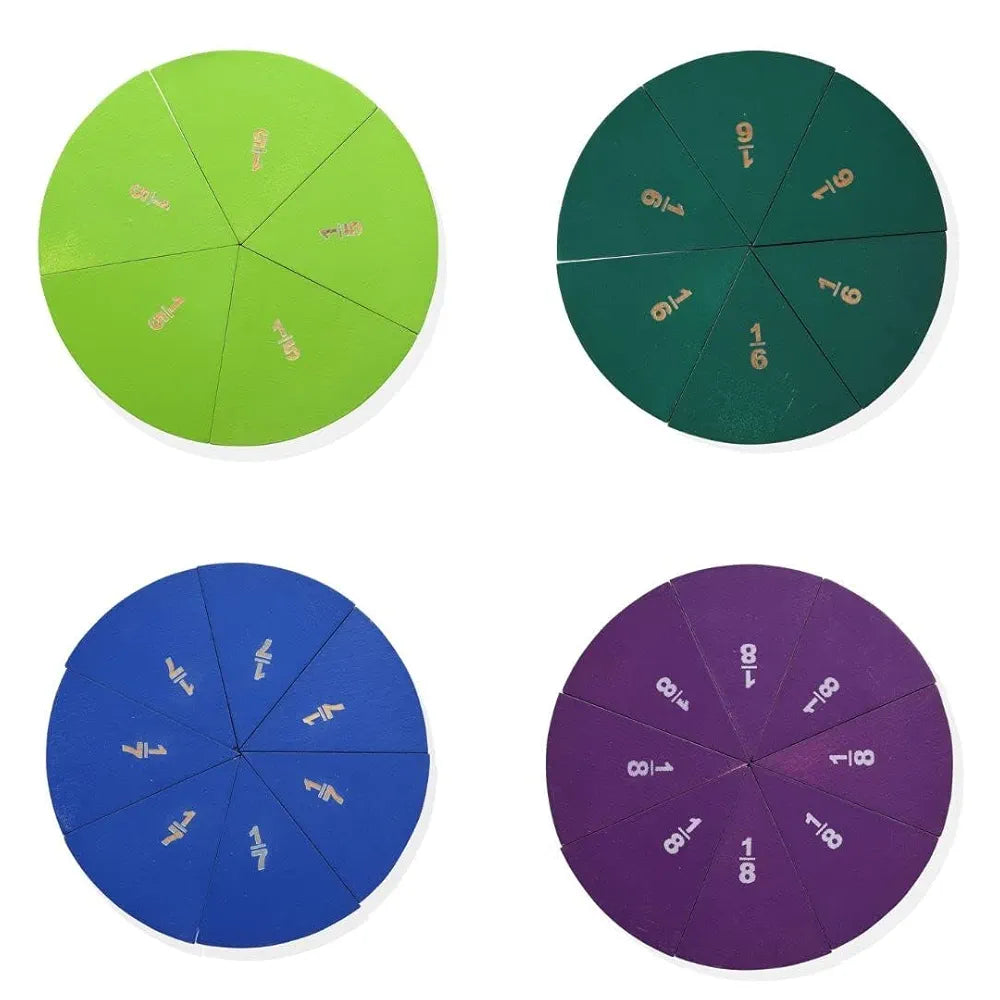 NESTA TOYS Montessori Learning Wooden Puzzle | Wooden Fraction Puzzle Toy  | Montessori Math | Educational Toys for Ages 4 5 6 7 8