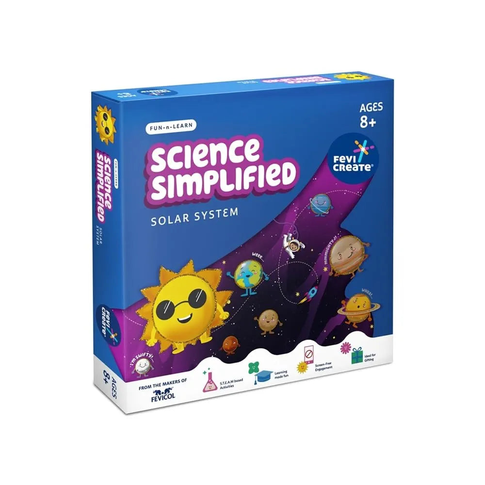 Pidilite Fevicreate Educational Game, DIY Solar System Craft Kit for Kids, Fun & Learning Science Project Kit for 7 Years & Above, Multi