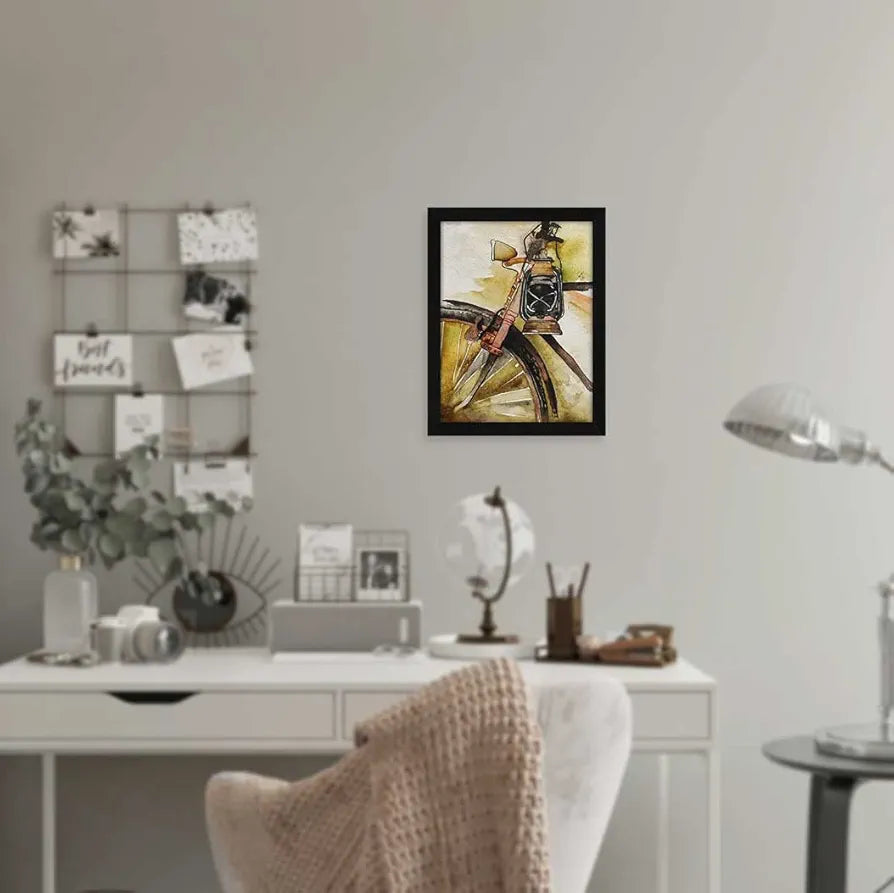ArtX Paper Vintage Cycle Frame Wall Art Painting