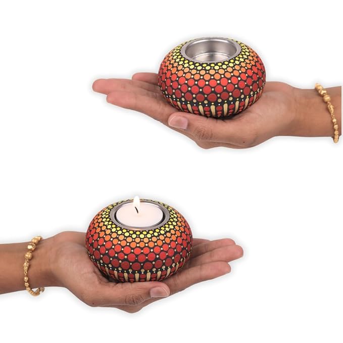 Hobby India Diy Diwali Candle Holder Painting Kit – Handcrafted Wooden Tealight Holders With Painting Supplies | Festive Home Decor