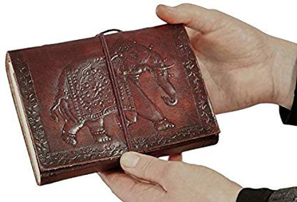Craftshades – Vintage Elephant Embossed Unique Design 7″5 Handcrafted Leather Journal/Diary 200 page | 100% Genuine Leather