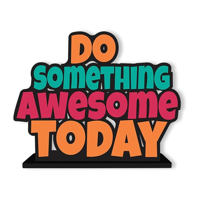 Art Vibes Wooden Idols & Figurine Do Something Awesome Today Positive Quotes Table Decor for Office Desk Alphabet Showpiece