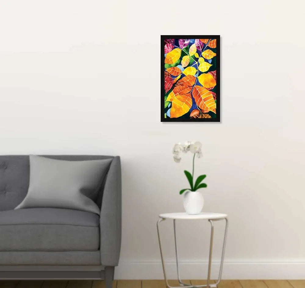 ArtX Paper Watercolors Floral Framed Wall Art Painting Multicolor Abstract Set of 1