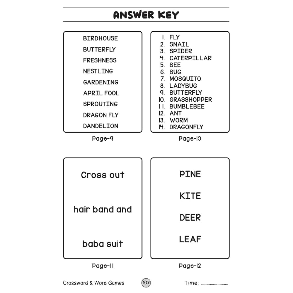 Crossword & Word Games for Kids  - Ultimate Brain Games: 120+ Fun Word Puzzles to Improve Vocabulary and Spelling - | The Book Tree Books
