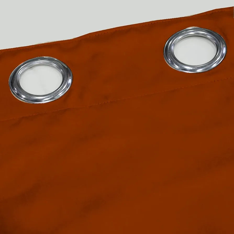 Divine Casa 7 Feet Super Satin Semi Blackout Door Curtain Orange Rust with Curtain Holder Light Filtering Panel with Metal Grommets (Pack of 1)