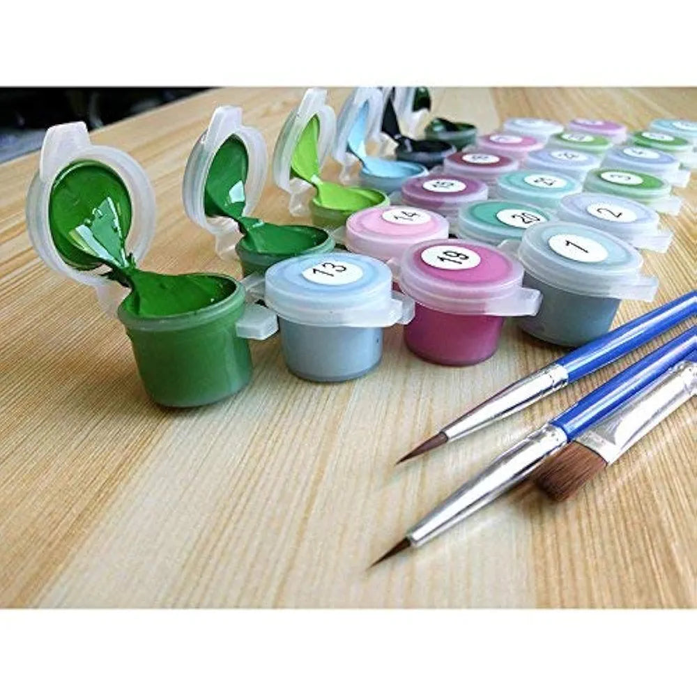 TREXEE DIY Oil Number Painting kit Pre-Printed Textured Canvas with Painiting Brush Acrylic Easy Hobby Non Toxic Pigment Painting Kit 40*50 CM for Adults Beginner Kids Gift Home Wall Decor Without Frame Diy Painting Kit DIY Paint by Number Kit DIY Acrylic Painting Kit DIY Oil Painting Kit