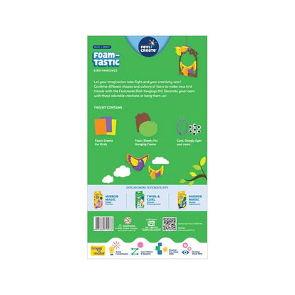 Fevicreate Build-n-Create Foam-Tastic Bird Hangings Kit | Foam Craft | Colourful Unicorn Greeting Cards | Travel Friendly | Screen-Free Play | Gifting | Ages 5 +