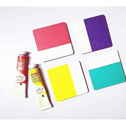 Mini Leaves Unfinished Blank Plain MDF Wooden Coasters for DIY Craft or Decoupage | Set of 12