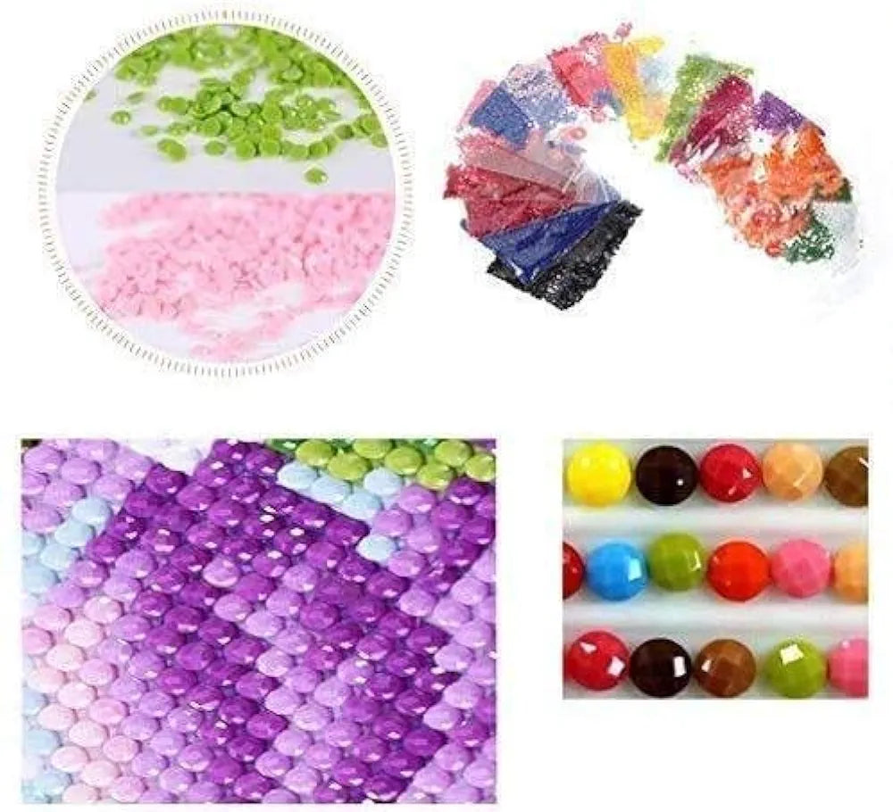 TREXEE DIY 5D Diamond Painting Kits, Full Drill Rhinestone Embroidery Cross Stitch Pictures Arts Craft for Home Wall Decor, Peach Blossom Bridge 