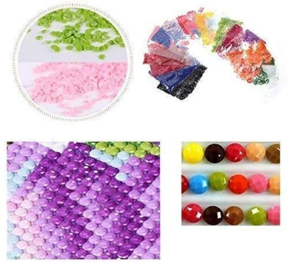 TREXEE DIY 5D Diamond Painting Kits, Full Drill Rhinestone Embroidery Cross Stitch Pictures Arts Craft for Home Wall Decor, Peach Blossom Bridge 