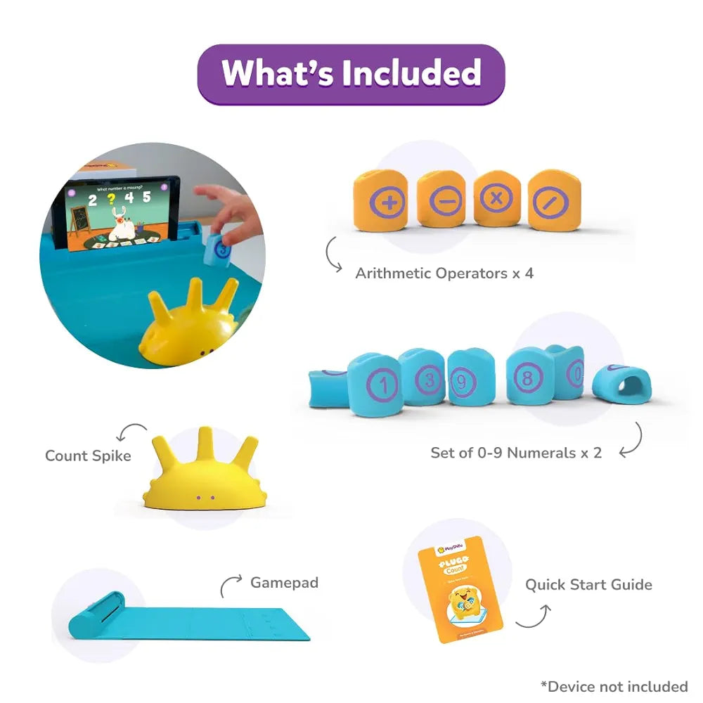 PlayShifu Plugo Count AR-Powered Math STEM Toy with Numbers and Arithmetic Operators for Kids - 250+ Story-Based Interactive Math Challenges Fun Learning, Interactive Game 