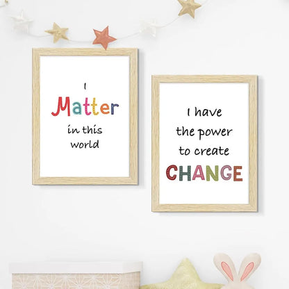 ArtX Paper Motivational-06 Quotes Wall Paintings for Kids Room Animal Frames Set of 6