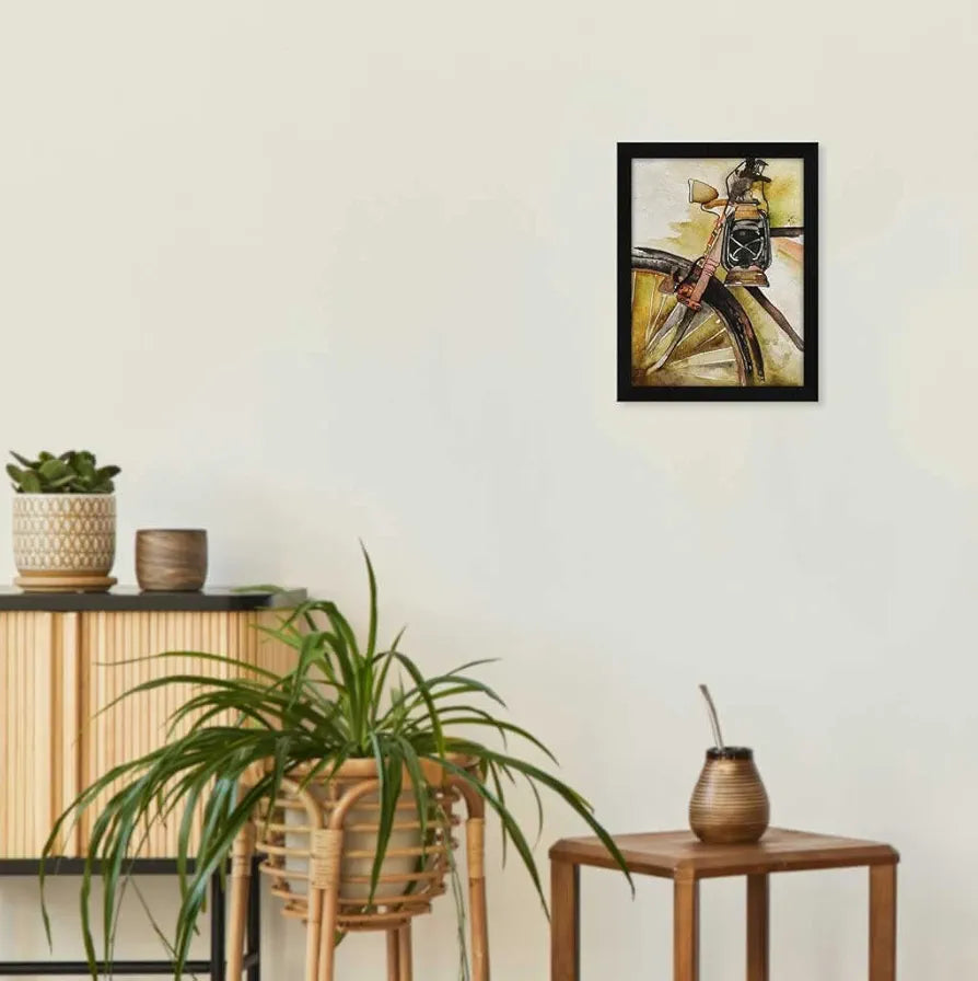 ArtX Paper Vintage Cycle Frame Wall Art Painting