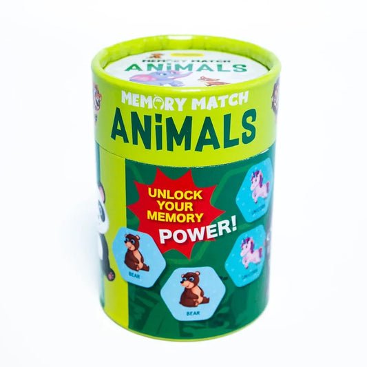 THE BOOK TREE Memory Match Game: Animals – 24 Durable Cards, 12 Fun Animal Pairs, Brain-Boosting Educational Game for Kids, Toddlers, and Families