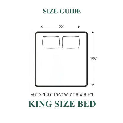 Cloth Fusion 190 TC Warm Winter Bedsheet for Double Bed King Size with 2 Pillow Covers Botanical Green